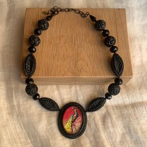 Hotcakes Design Peacock Statement Necklace